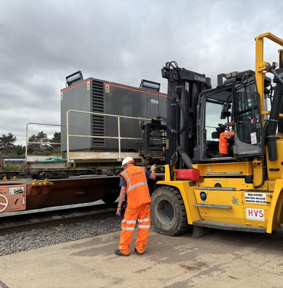 Water Jetter Modules being loaded at Peterborough
