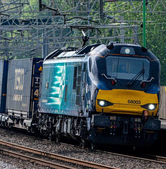 Freight train in the UK