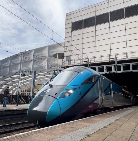 Transpennine Express Train Leaving Manchester Victoria