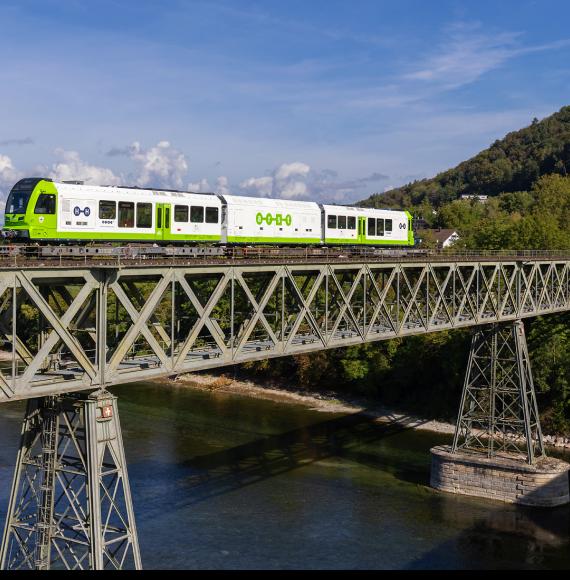Hydrogen Train on a track