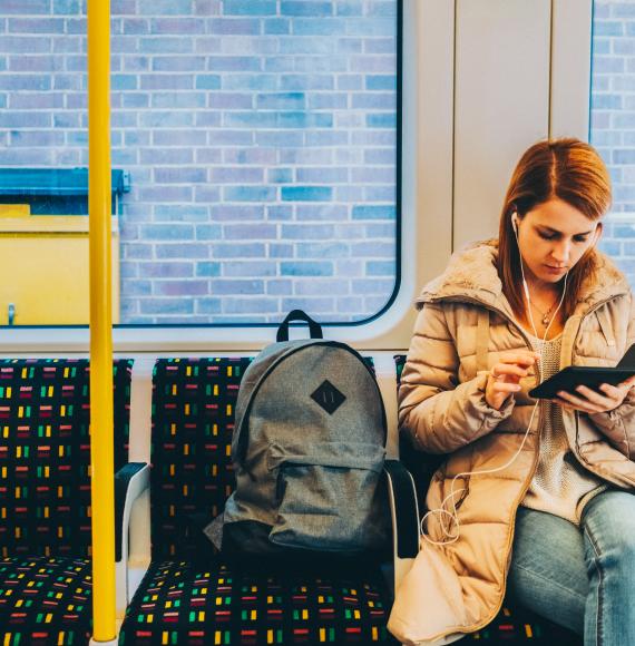 Woman on a train