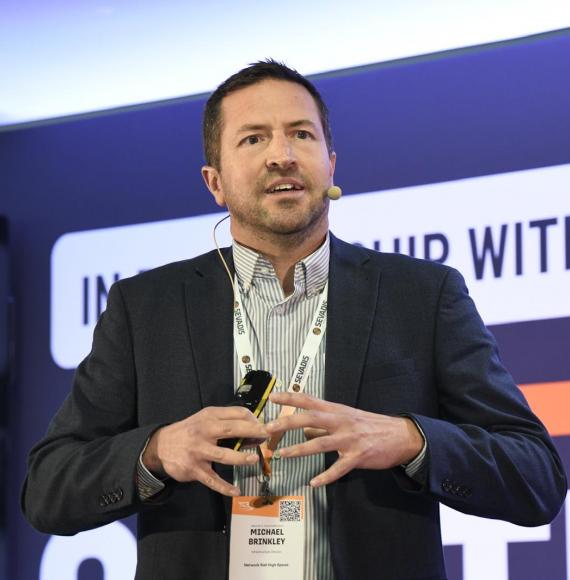 Michael Brinkley speaking at TransCityRail South 2026