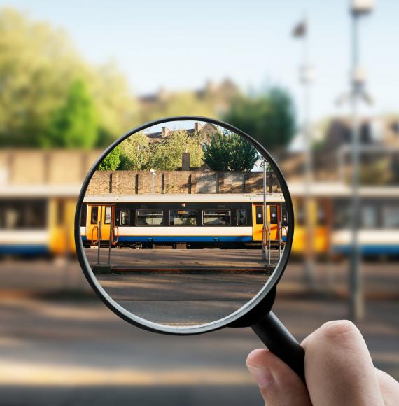 Magnifying Glass on a Train