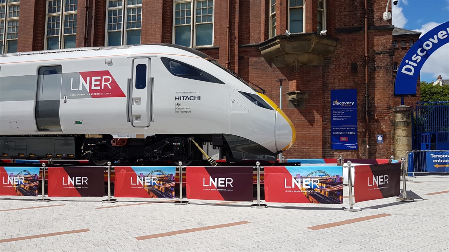 New Hitachi Azuma parked by Stephenson’s Rocket in rare sneak peek