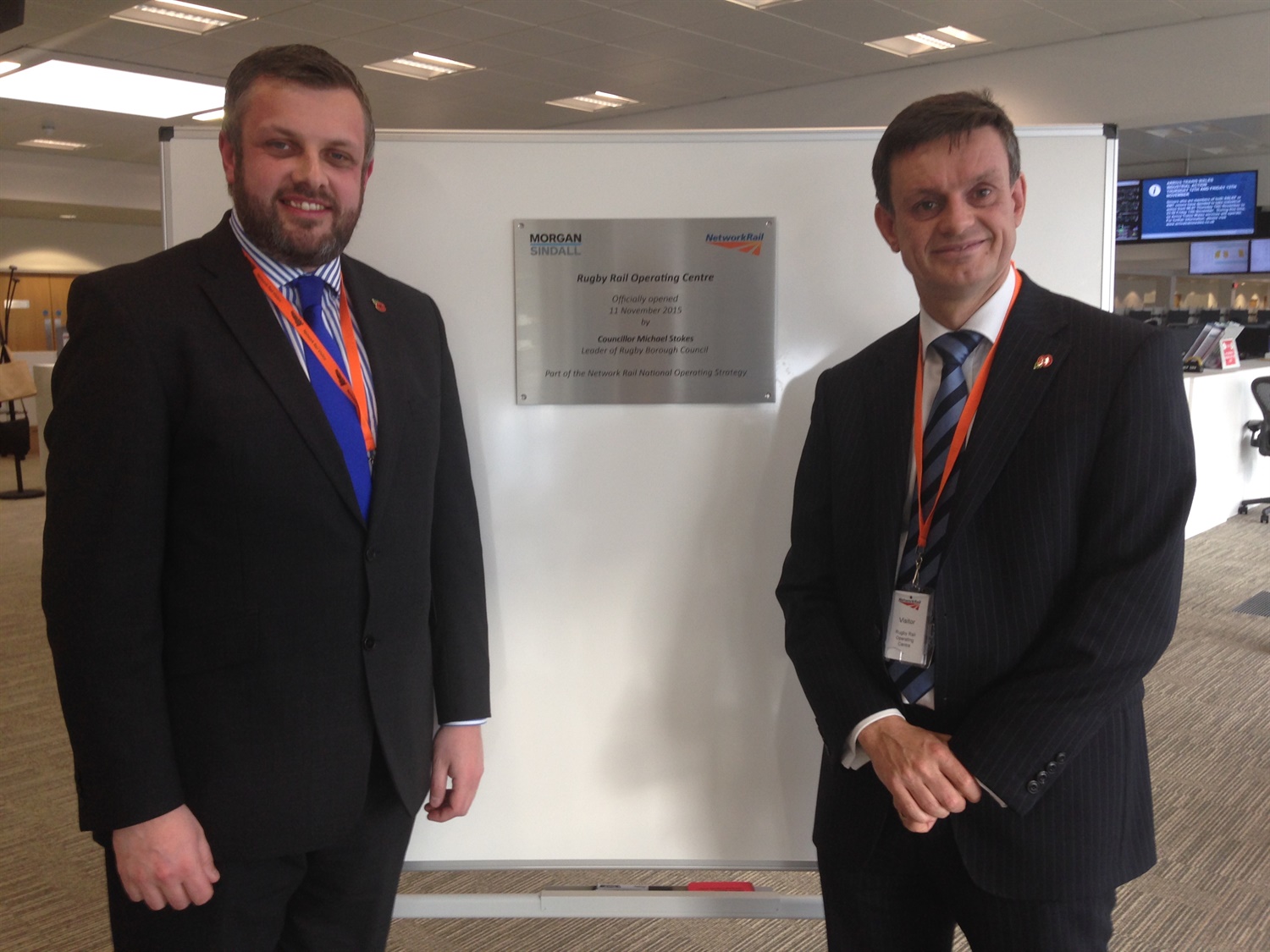 623 Cllr Michael Stokes and Martin Frobisher at the opening of the Rugby ROC