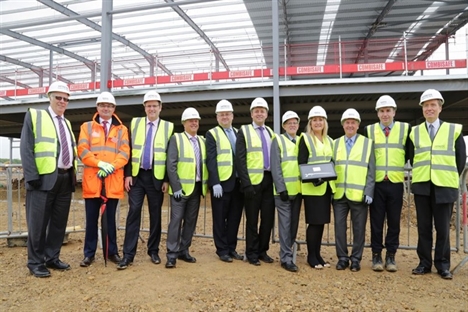 Steel frame erected at Hitachi’s Newton Aycliffe factory