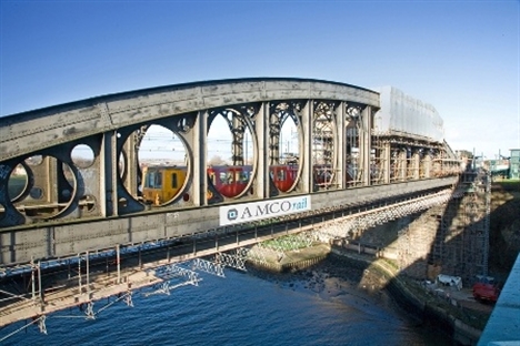 Works underway on Monkwearmouth Bridge