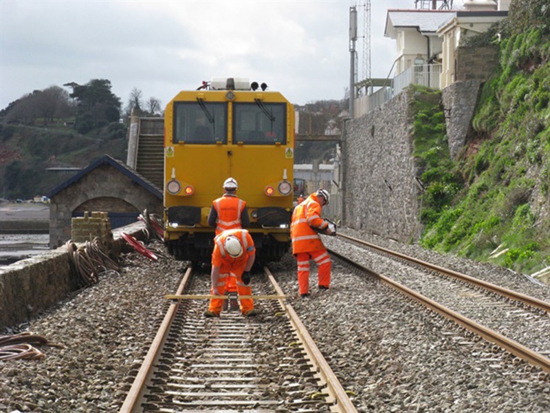 Army help with controlled landslip at Dawlish