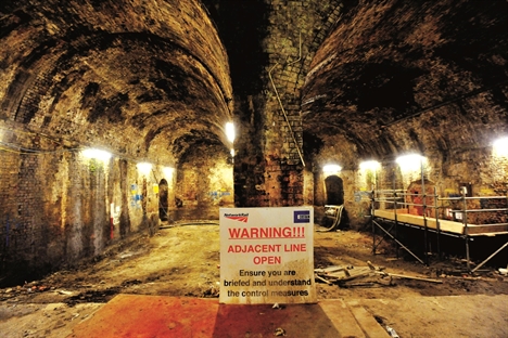 Adjacent Line Open warning sign. c. Nick Ansell PA. Adjacent Line Open warning sign. c. Nick Ansell PA.