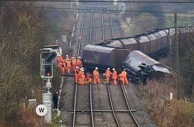 Freight train derails in Northumberland