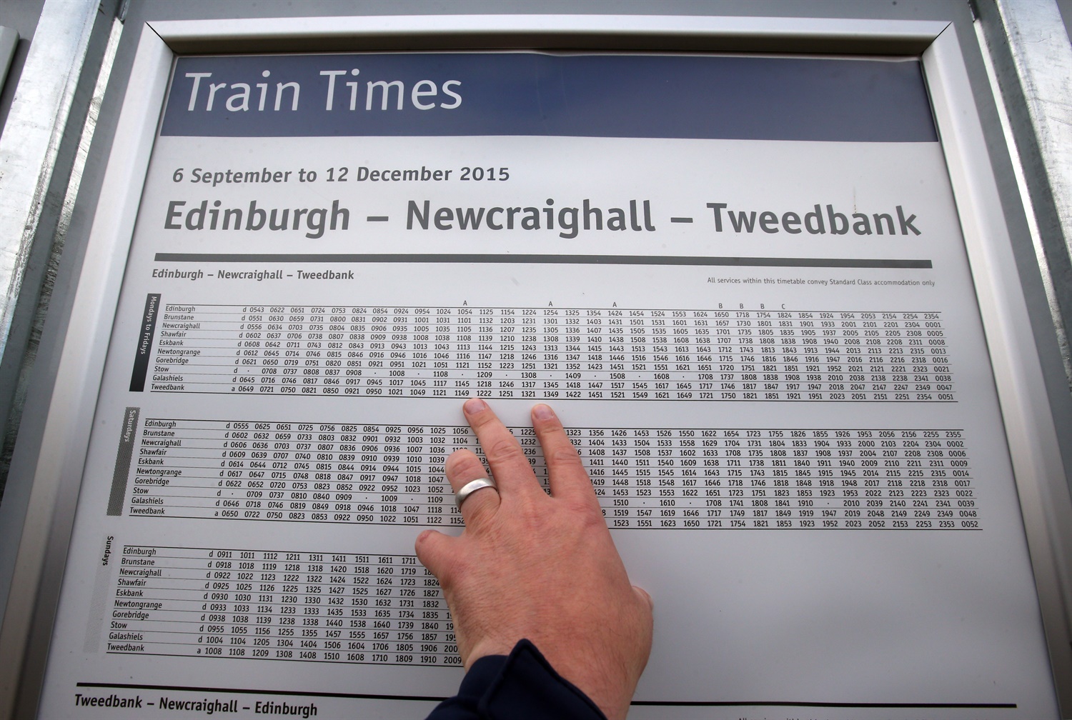 Borders Railway timetable