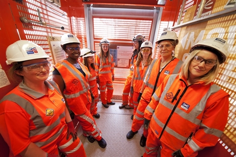 Crossrail ladies in lift
