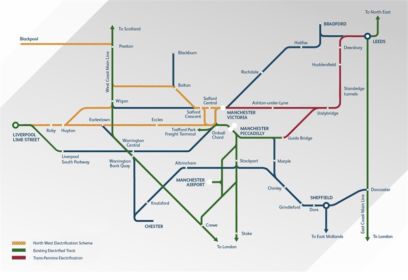 Completion of Manchester to Liverpool electrification delayed