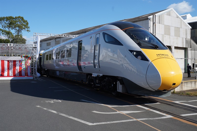Hitachi unveils Class 800 train for IEP in Japan 