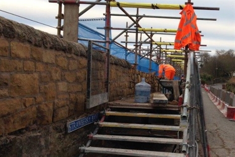 Raising wall work at Linlithgow heritage railway site completed