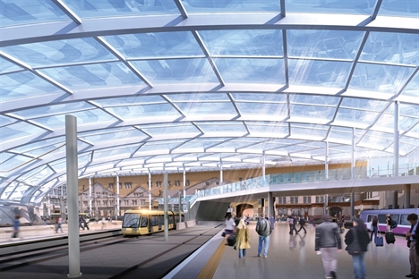 Largest roof beam installed at Manchester Victoria 