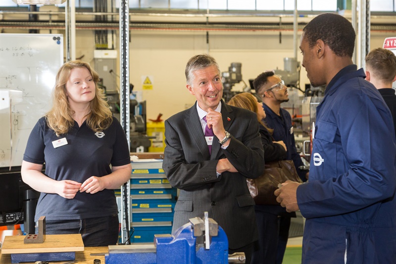 Mike Brown with apprentices