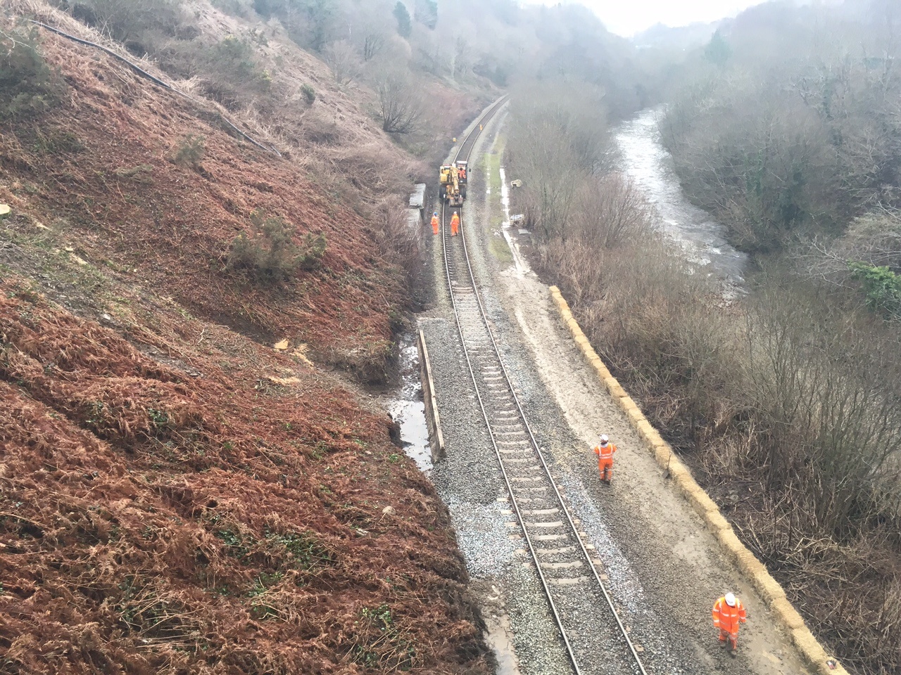 Network Rail engineers have removed over 150 tonnes of debris from the line between Porth and Treherbert