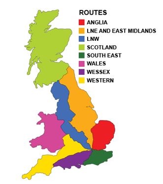 Network Rail routes Network Rail routes