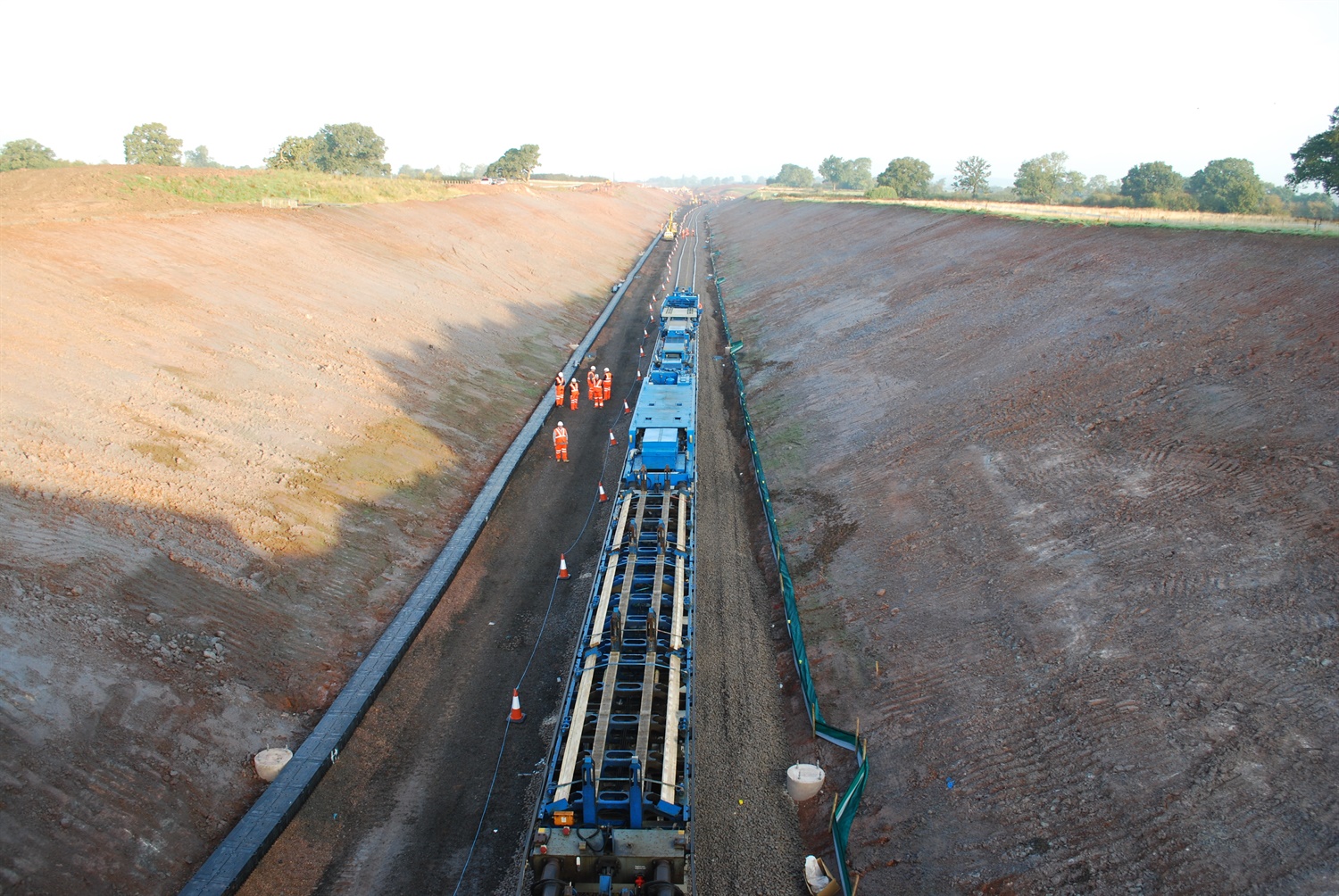 Track-laying machine heading north from bridge three at Norton Bridge Track-laying machine heading north from bridge three at Norton Bridge