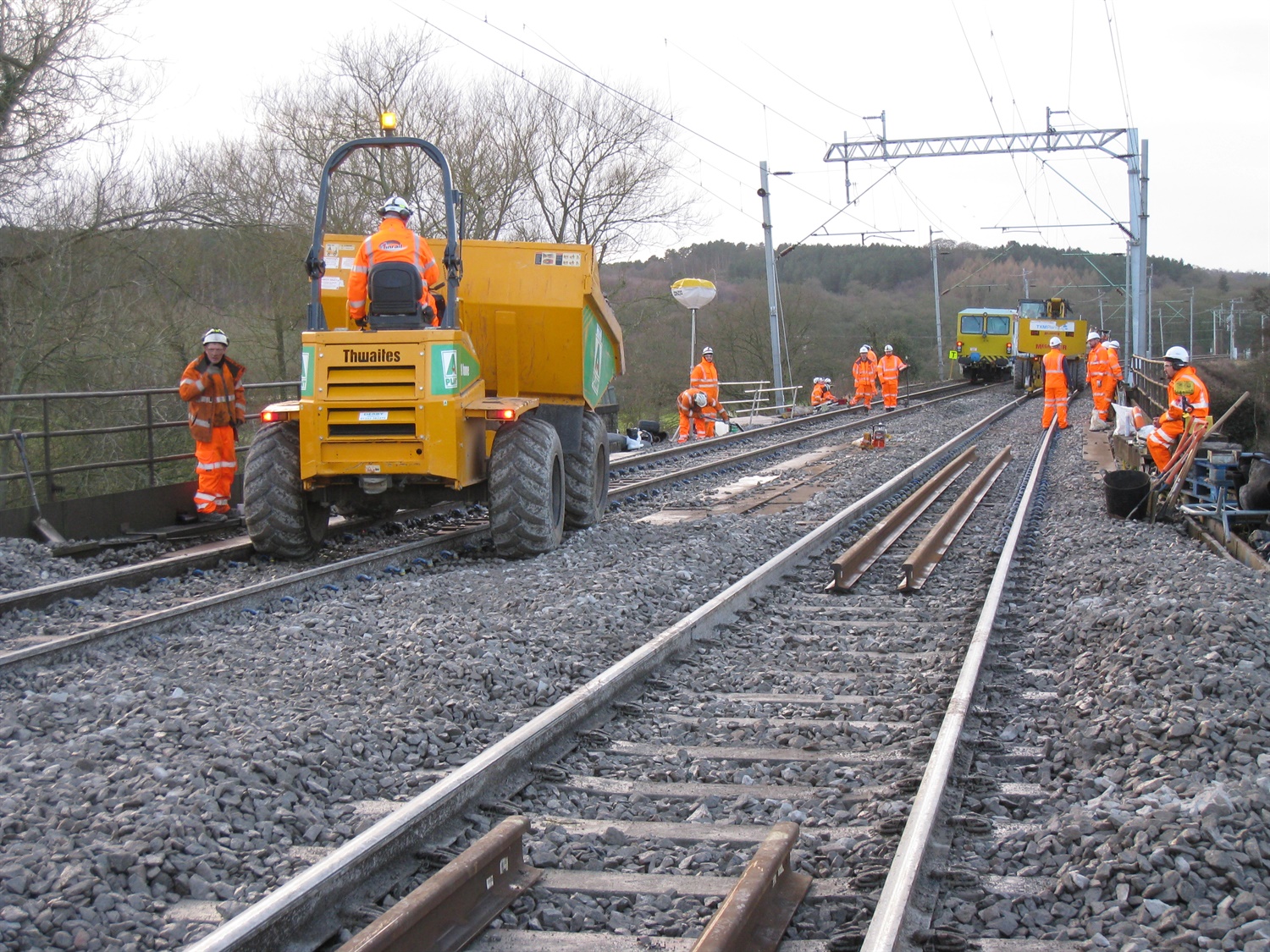 Track replaced over the Trent and Mersey Canal bridge near Stafford