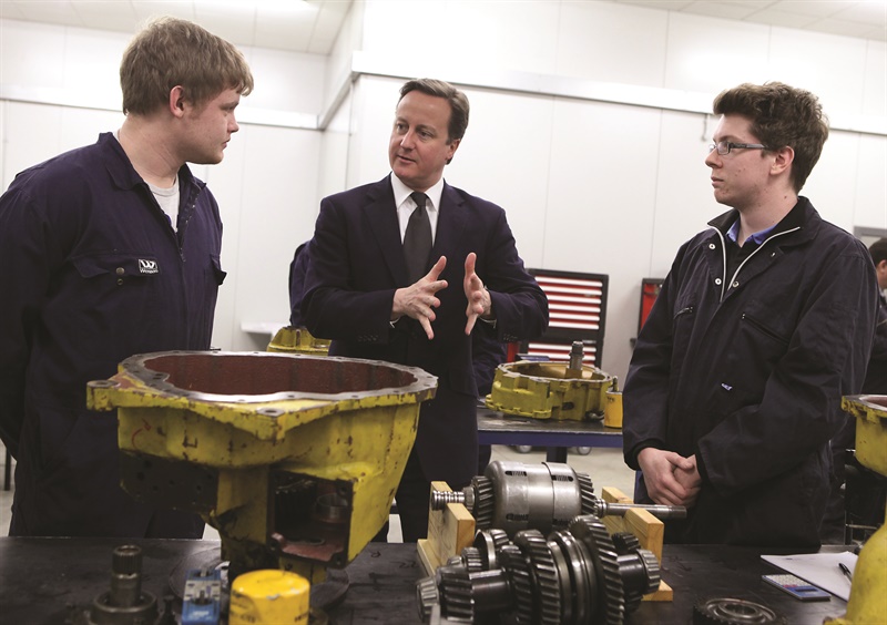 Use small in 'Skills legacy' section. caption - David Cameron at TUCA