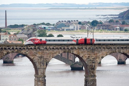 Virgin Azuma crosses Scottish border for first time in test run