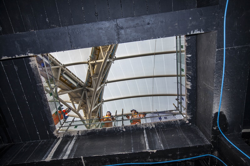 birmingham new street up through the floor to the new atrium