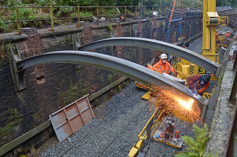 chorley flying arches being installed