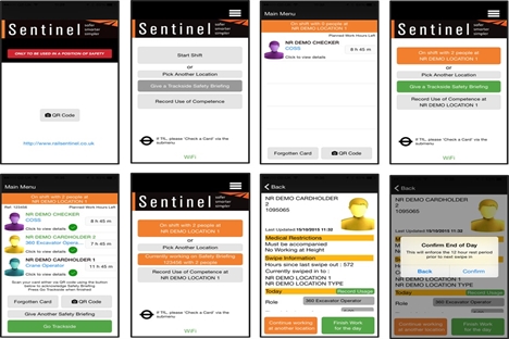 Sentinel App screen shots