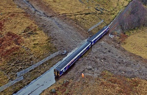 RAIB to investigate Scottish train which derailed following major landslip 