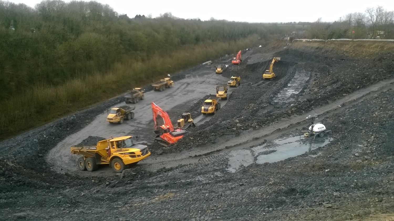 harbury landslip in the rain