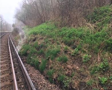 Services disrupted after landslip throws up 100 tonnes of debris on Surrey track