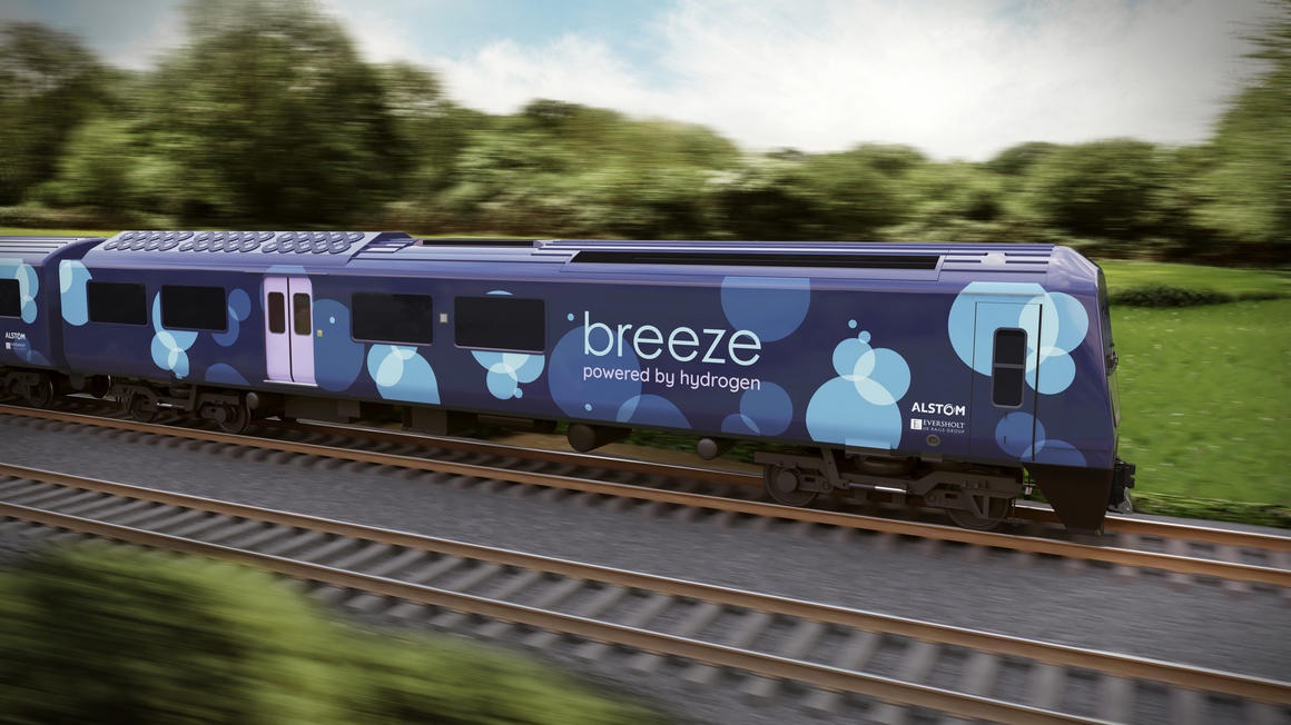 New hydrogen ‘Breeze’ trains unveiled by Alstom and Eversholt