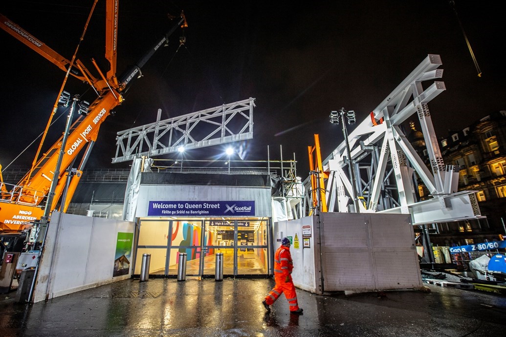 Structural steelwork begins on Glasgow Queen Street transformation