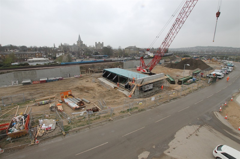 New Rochester underpass ‘air-jacked’ into position