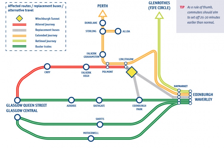 winchburghmap edinburgh routes